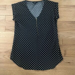 Black Polka Dot Women's Top